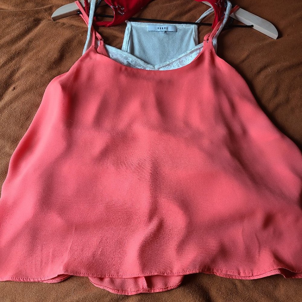 Salmon/Orange flowy shirt